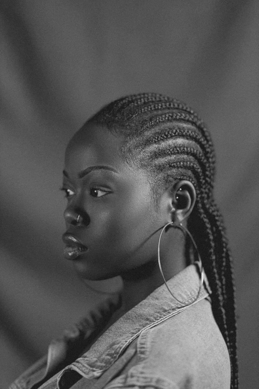 Cornrows vistas de perfil